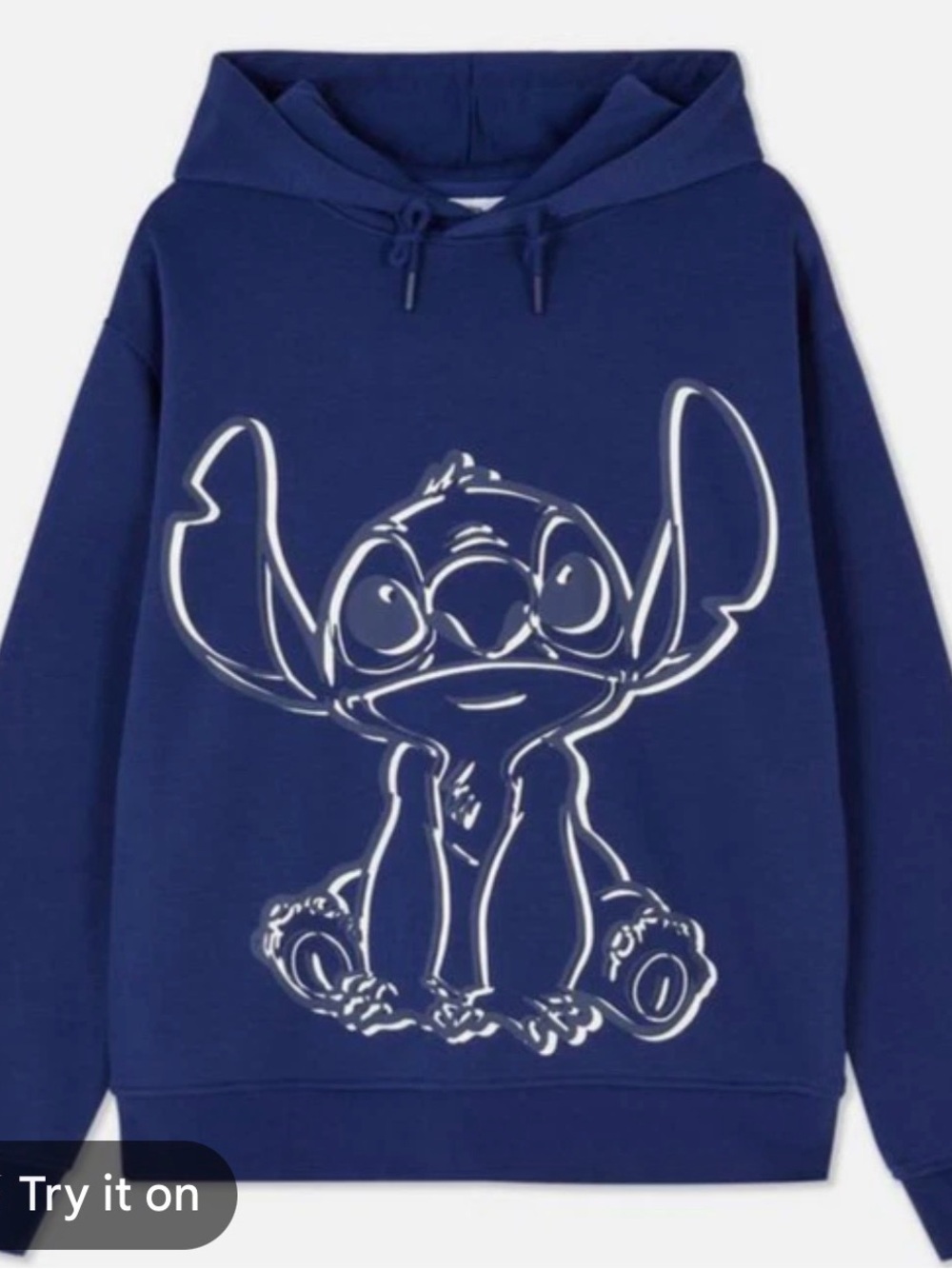 Primark Navy Blue Crewneck Sweatshirt with White Stitch Character Graphic